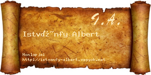 Istvánfy Albert névjegykártya